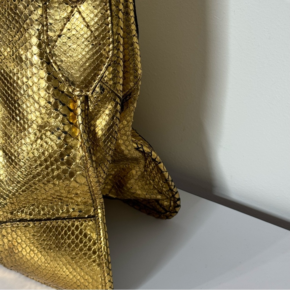 Belstaff Nottingham 41 Gold Snake Skin Bag - Picture 3 of 10